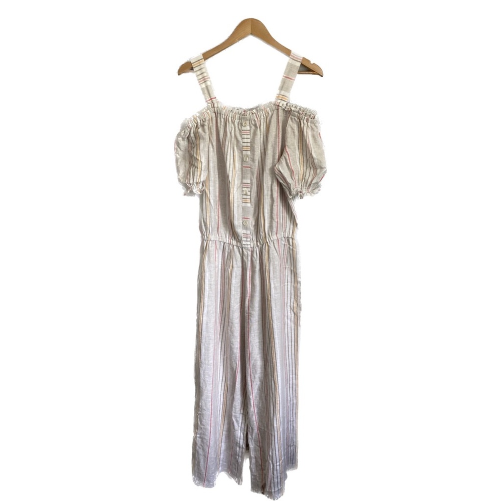 Rafaella Wide Leg Cropped Jumpsuit Striped XL NWOT